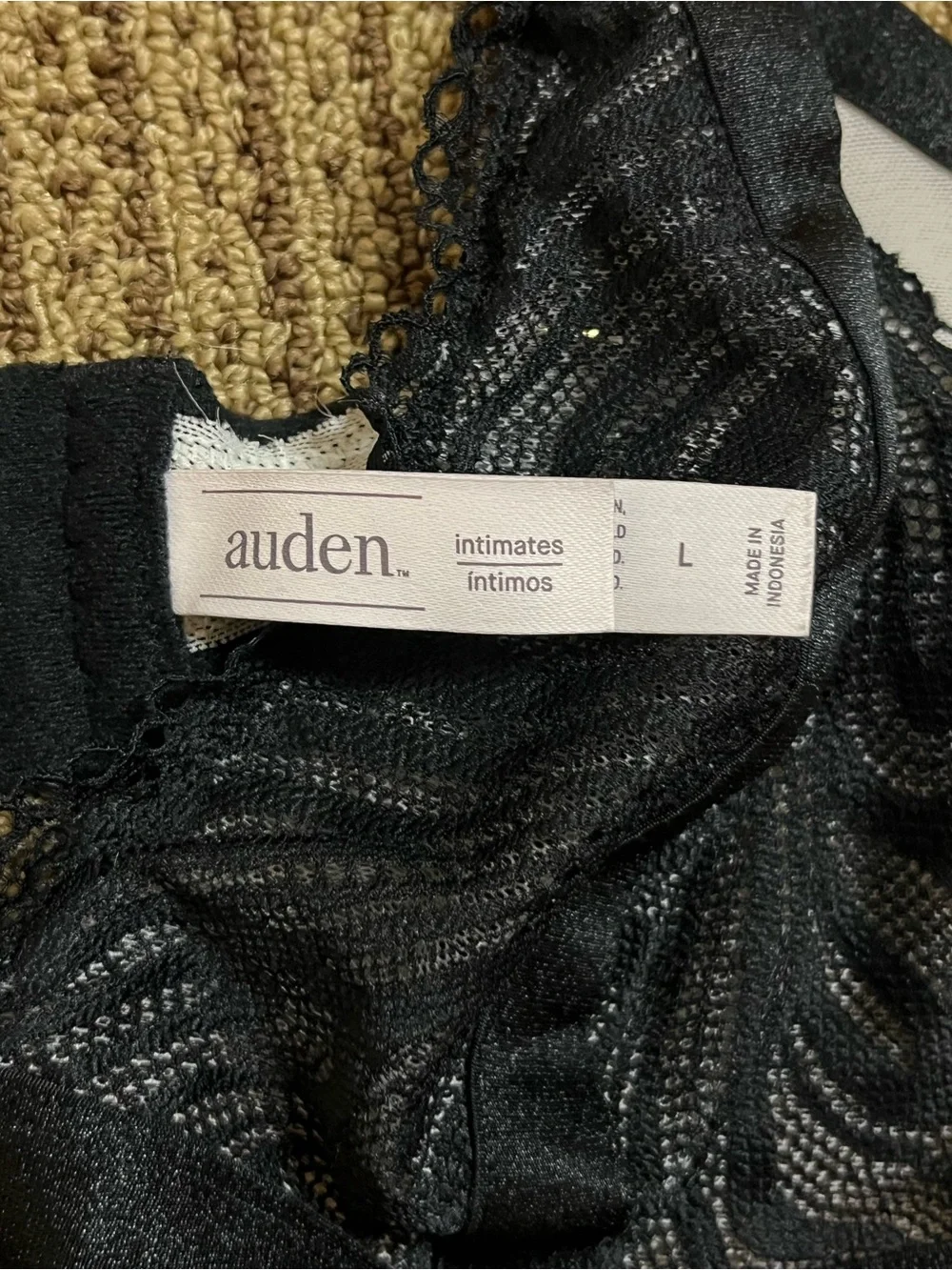 Auden Black Lace Sheer Underwire Bra